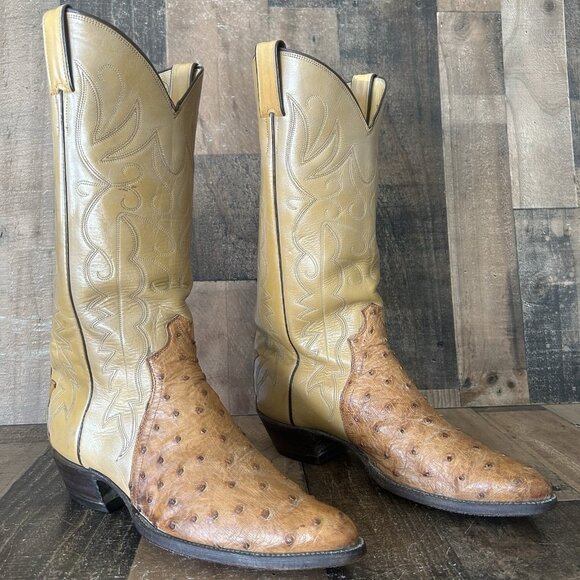 Justin W8285 Vintage Full Quill Ostrich Western Cowboy Boots Mens 11 D - Picture 2 of 12